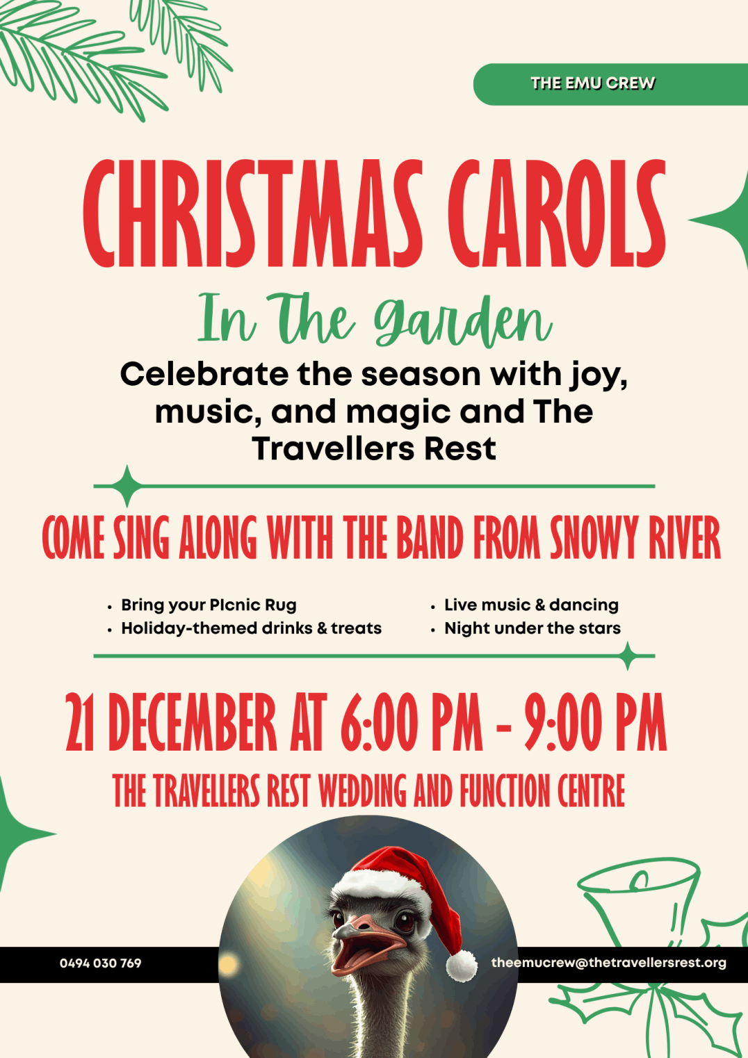 Xmas carols @the emu crew