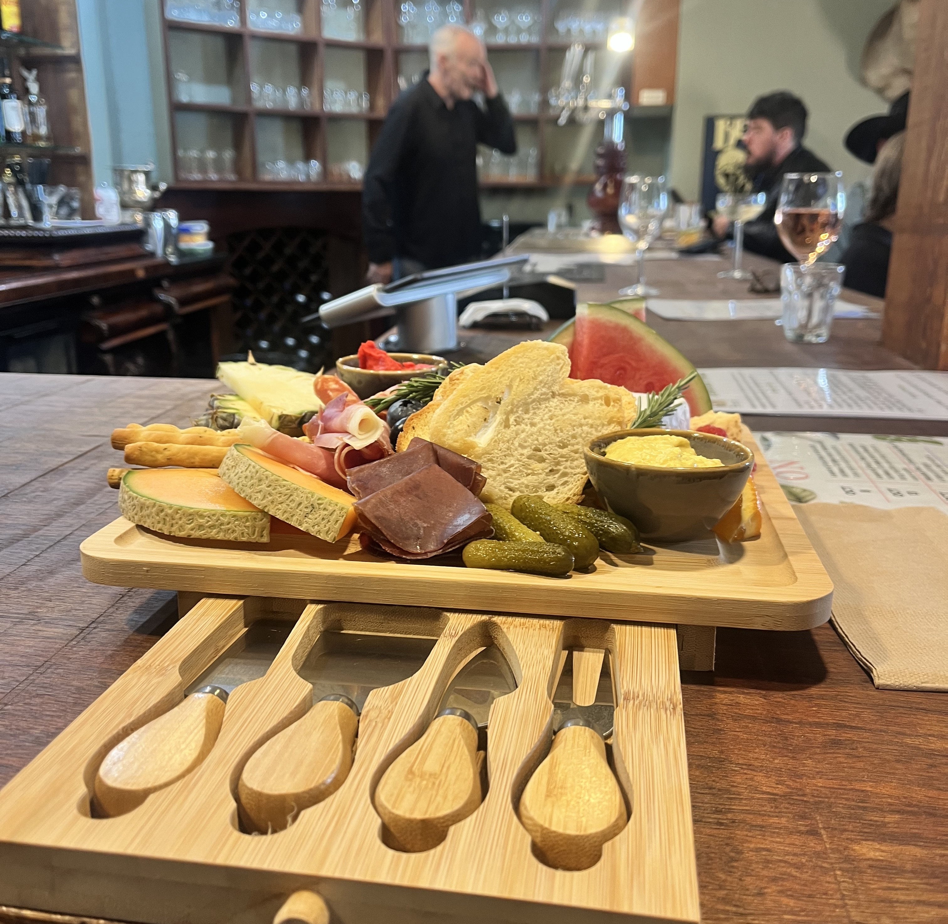 Some snacks at the bar